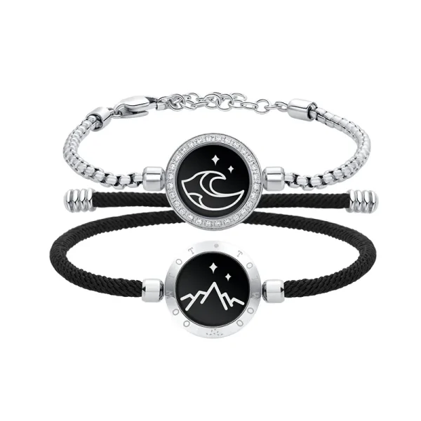 ⁦Mountain Allies Oath Full Zirconium Vibration Sensor Bracelet Intelligent Interactive Remote Love Couple Bracelet Gifts⁩ - الصورة ⁦5⁩